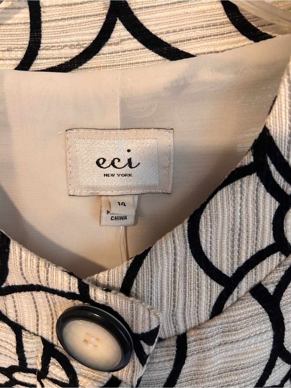 ECI New York Floral Textured Open Front Jacket Blazer Size 14 NWT - Picture 3 of 12